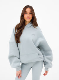 Outline Heritage Oversized Hoodie - Mineral Blue