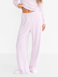 Avery Pointelle Trousers - Heart Print