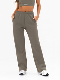 Isabel Wide Leg Sweatpants - Safari Green