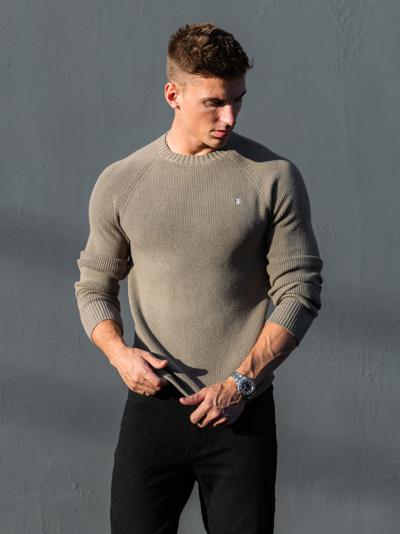Olton Anchor Knit Sweater - Safari Green