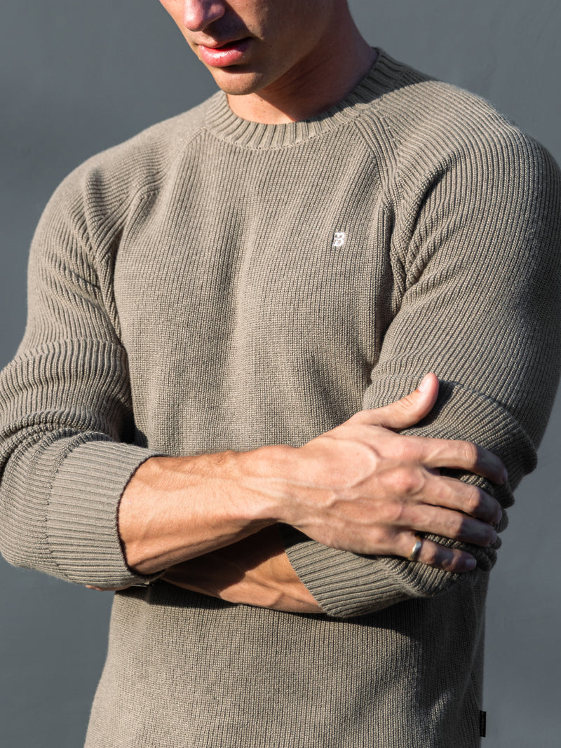 Olton Anchor Knit Sweater - Safari Green