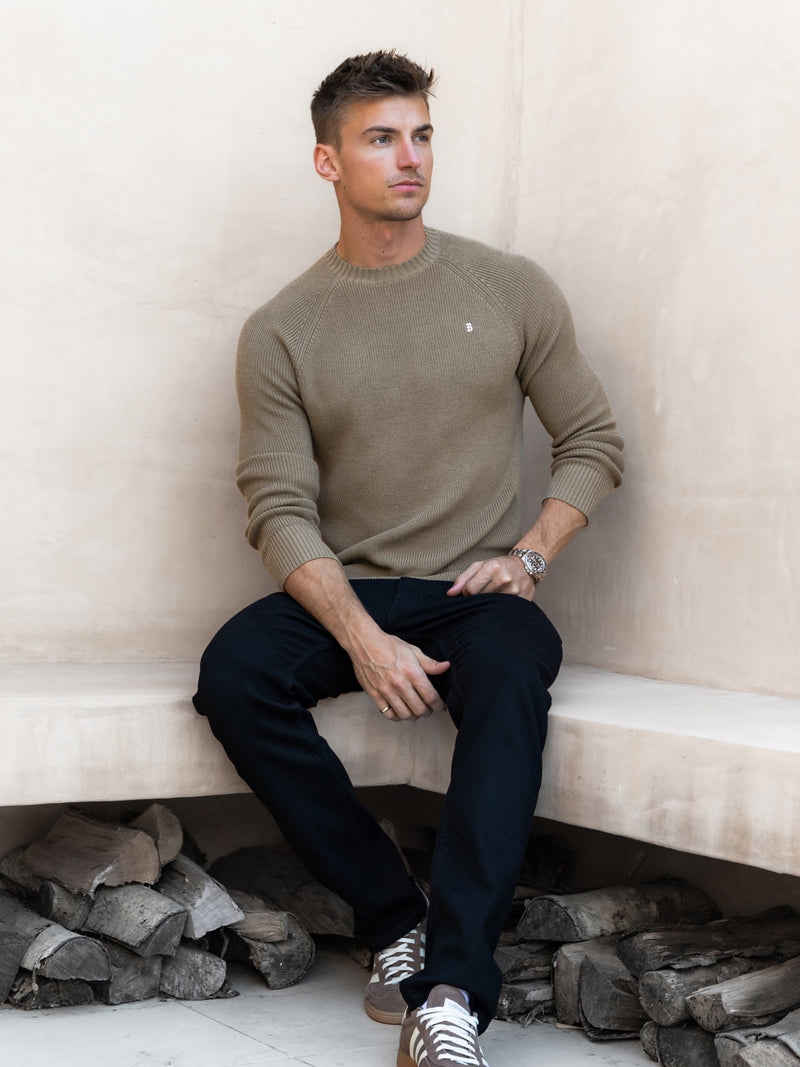 Olton Anchor Knit Sweater - Safari Green