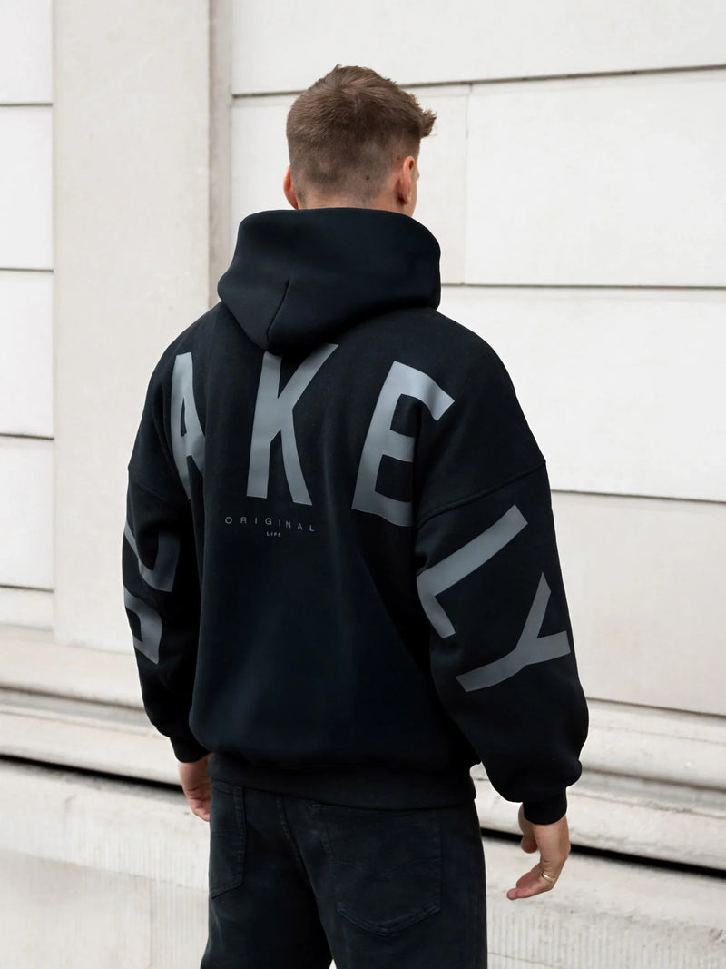 Tonal Idris Oversized Hoodie - Black