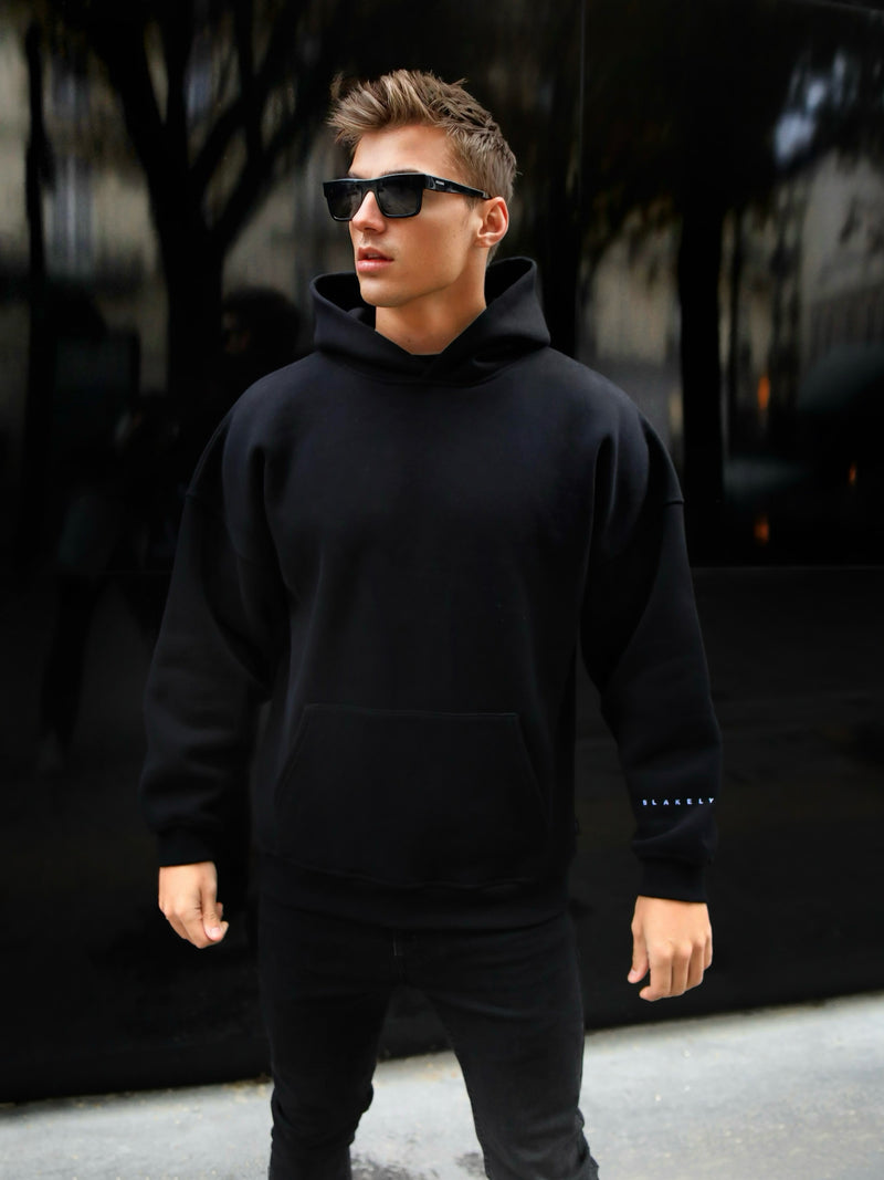 Members Idris Oversized Hoodie - Black & Blue