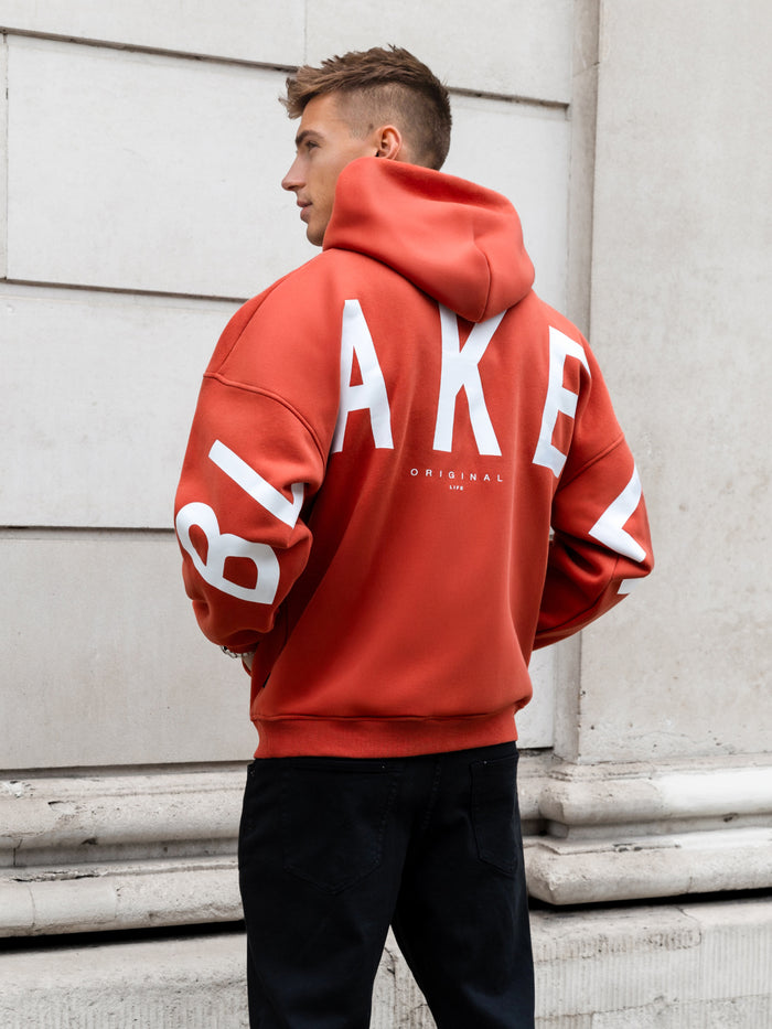 Idris Oversized Hoodie - Washed Red