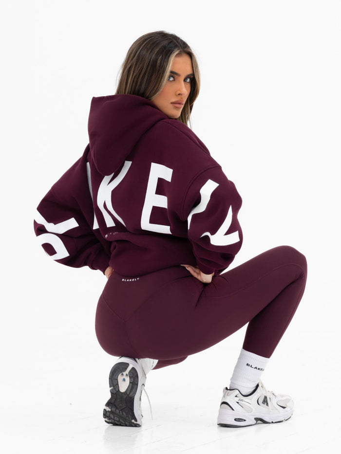 Isabel Oversized Hoodie - Dark Cherry