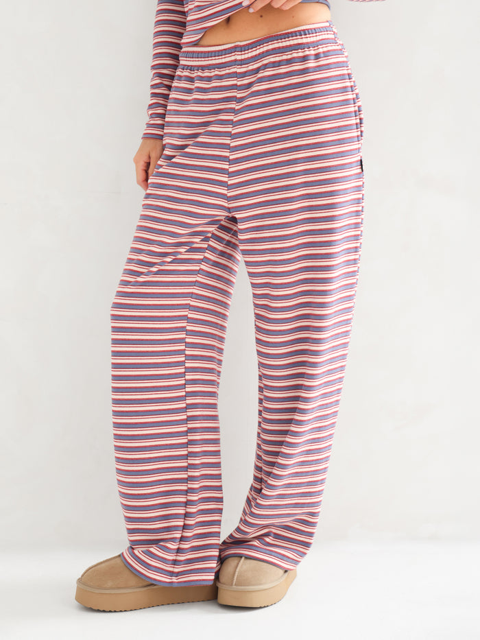 Sadie Stripe Wide Leg Trousers - Red Stripe