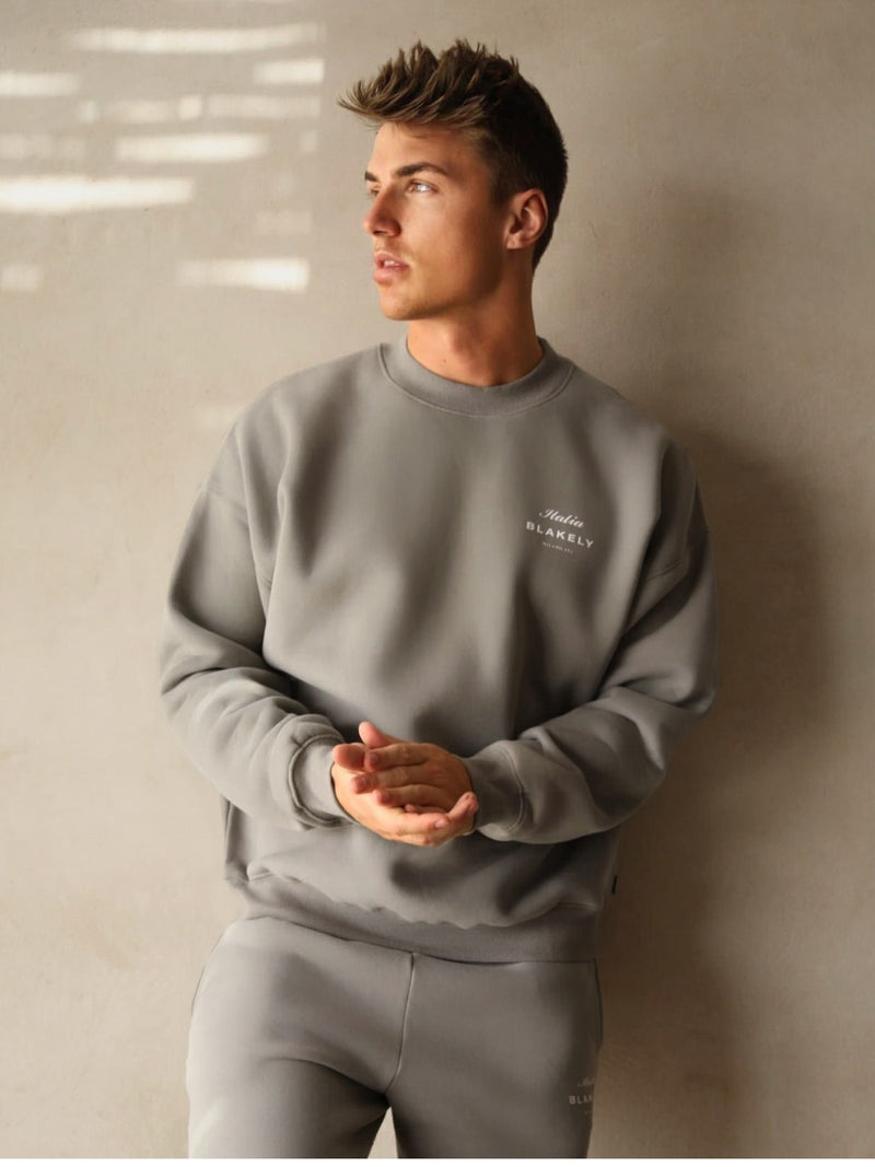 Italia Relaxed Sweater - Stone Grey
