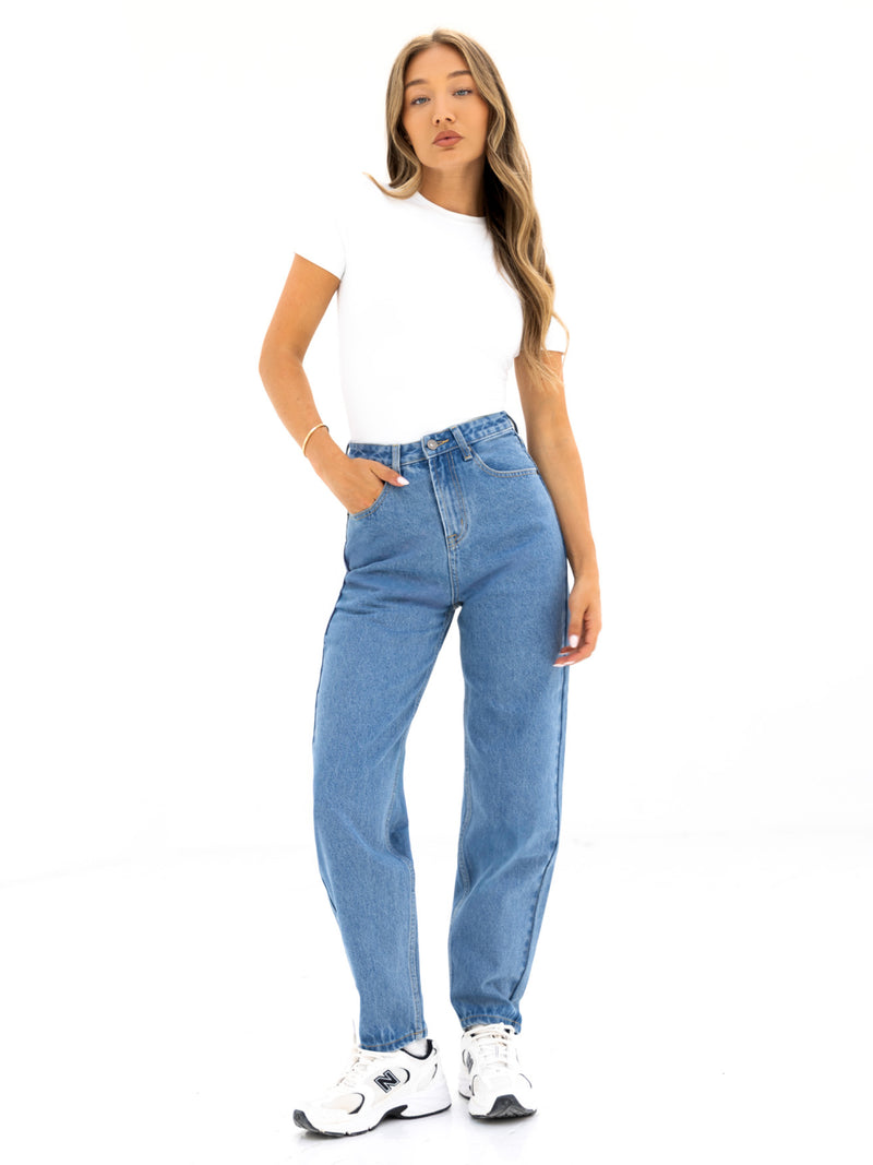Blakely Mom Jeans - Mid Blue