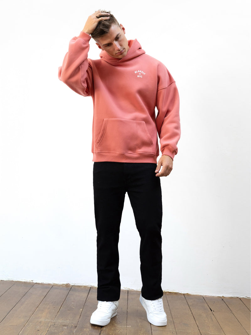 NYC Relaxed Hoodie - Coral