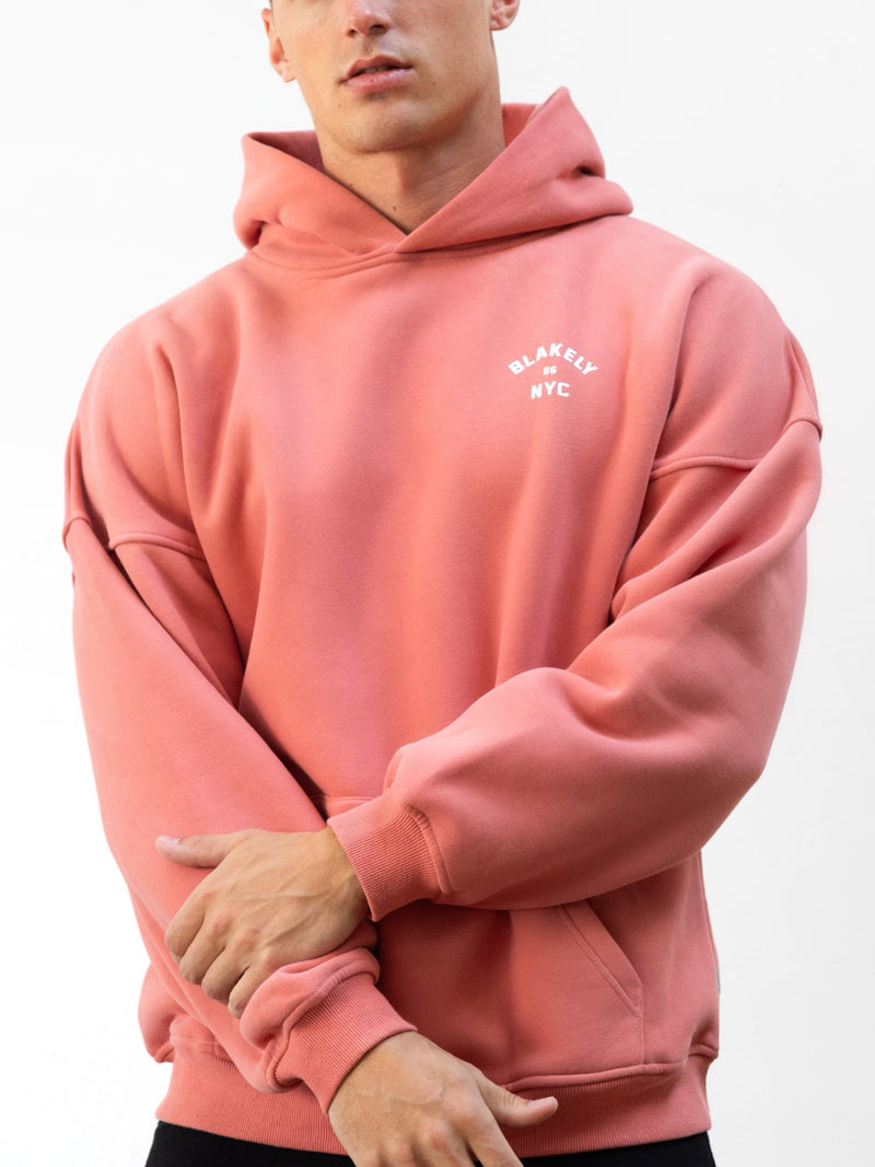 NYC Relaxed Hoodie - Coral
