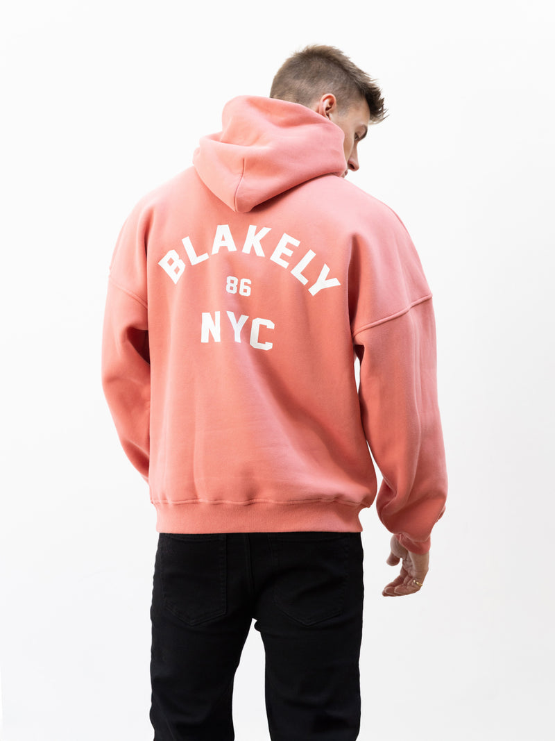 NYC Relaxed Hoodie - Coral