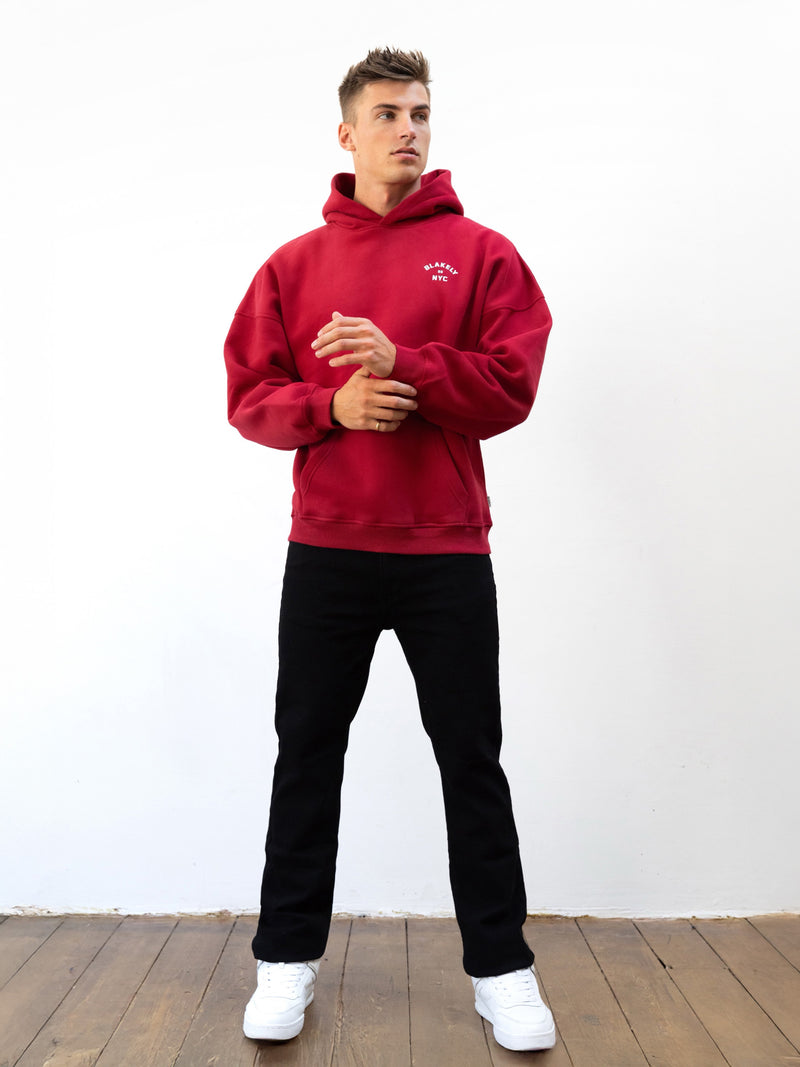 NYC Relaxed Hoodie - Red