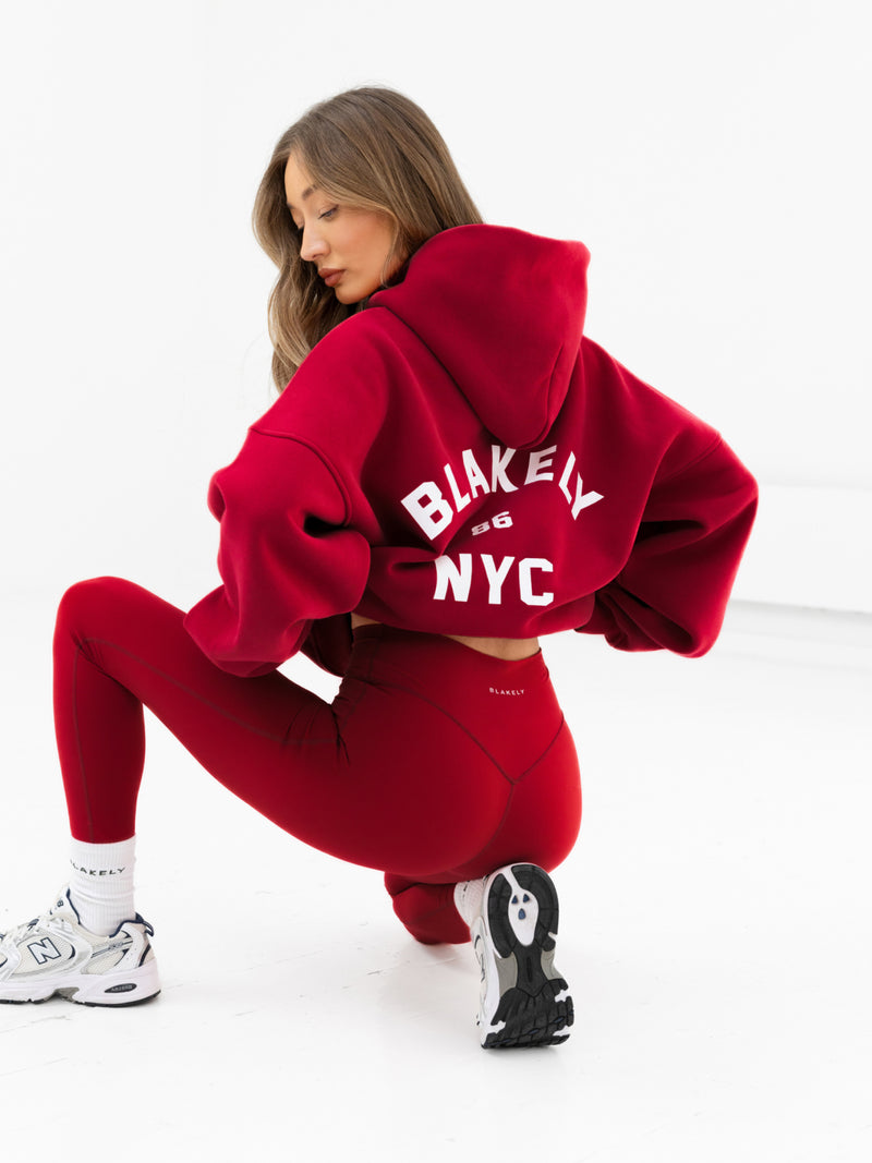 NYC Oversized Hoodie - Cherry Red