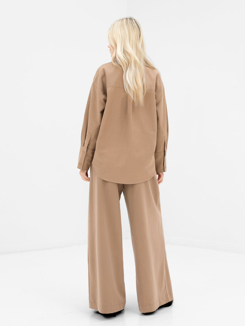 Sabrina Oversized Shirt - Tan