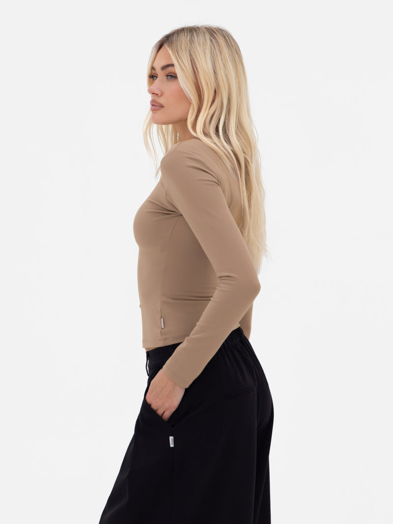 Lucia Long Sleeve Top - Tan