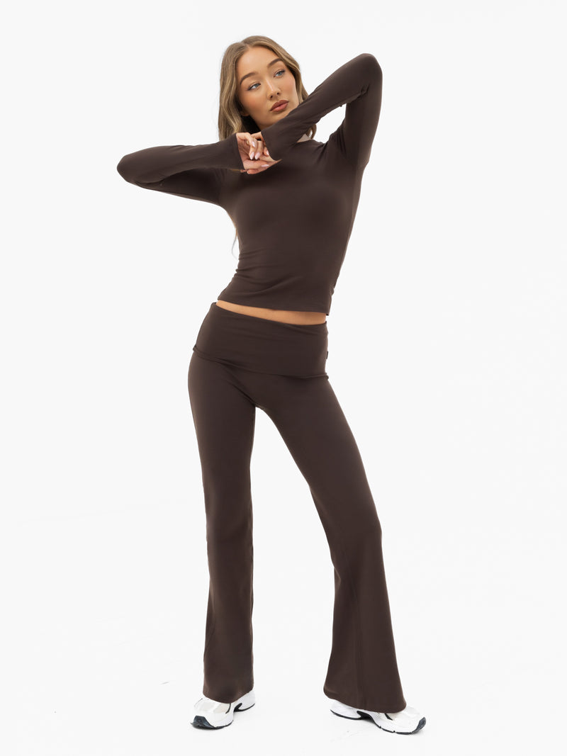 Lucia Long Sleeve Top - Chocolate Brown