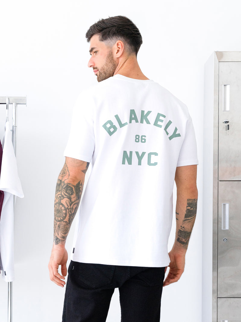 NYC Relaxed T-Shirt - White & Sage Green