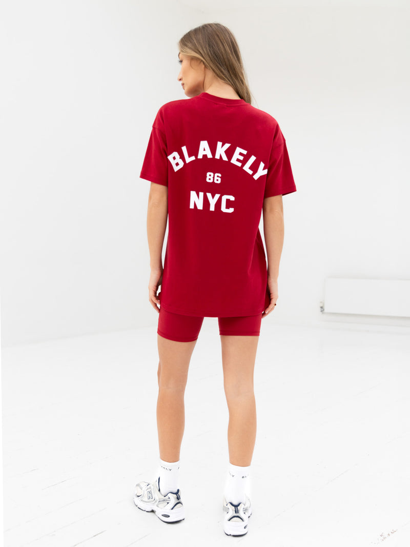 NYC Oversized T-Shirt - Cherry Red