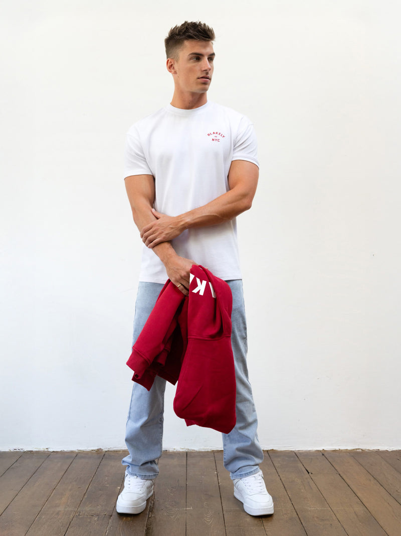 NYC Relaxed T-Shirt - White & Red