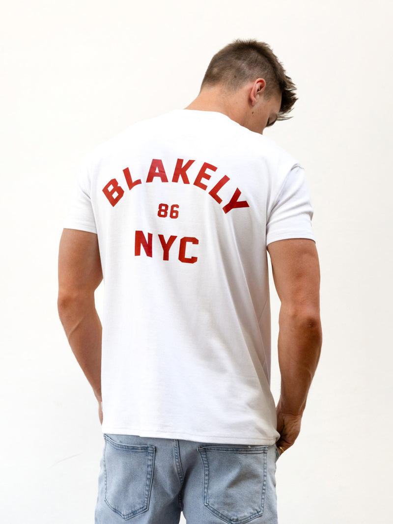 NYC Relaxed T-Shirt - White & Red