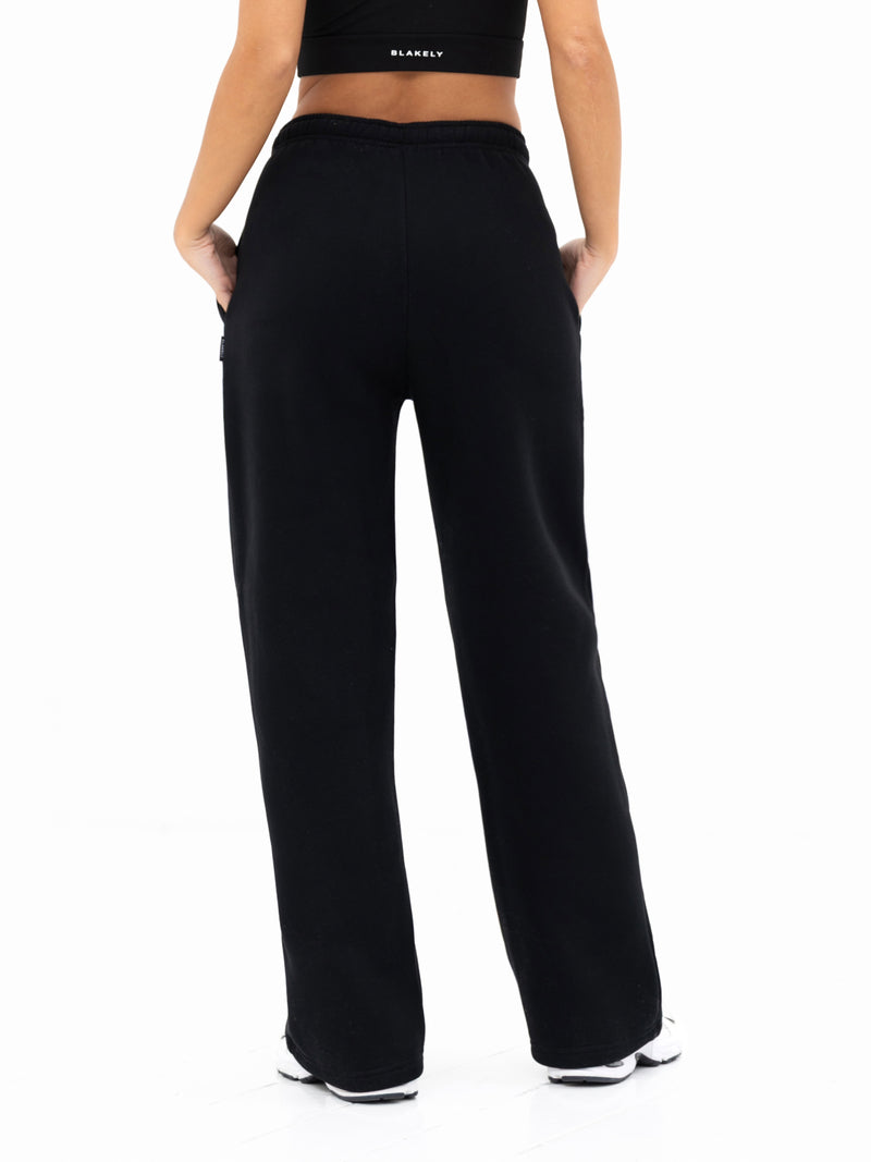Isabel Wide Leg Sweatpants - Black
