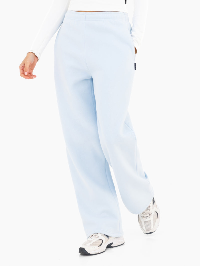 Isabel Wide Leg Sweatpants - Soft Blue