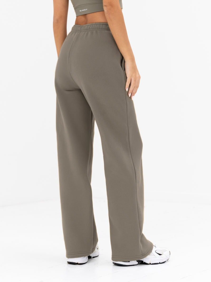 Isabel Wide Leg Sweatpants - Safari Green