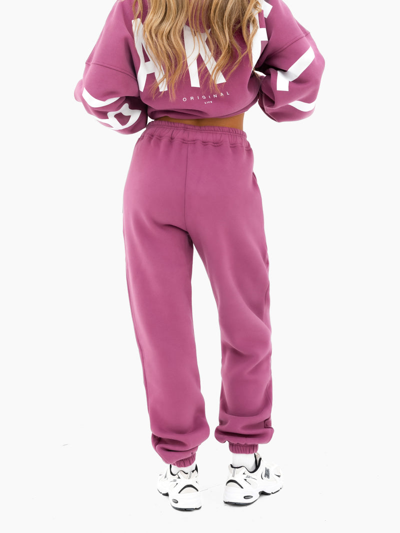 Isabel Cuffed Sweatpants - Mulberry