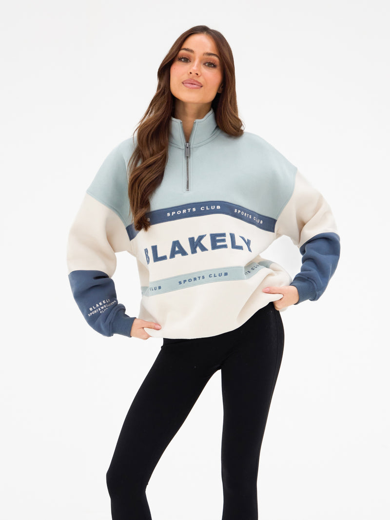 Alpine 1/4 Zip Sweater- Mineral Blue