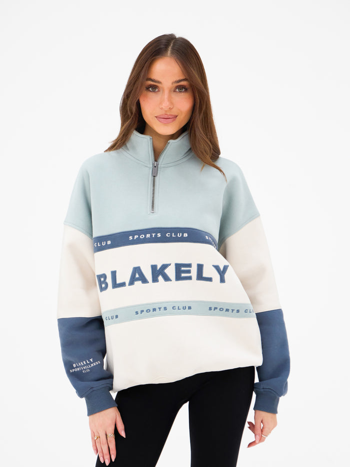 Alpine 1/4 Zip Sweater- Mineral Blue
