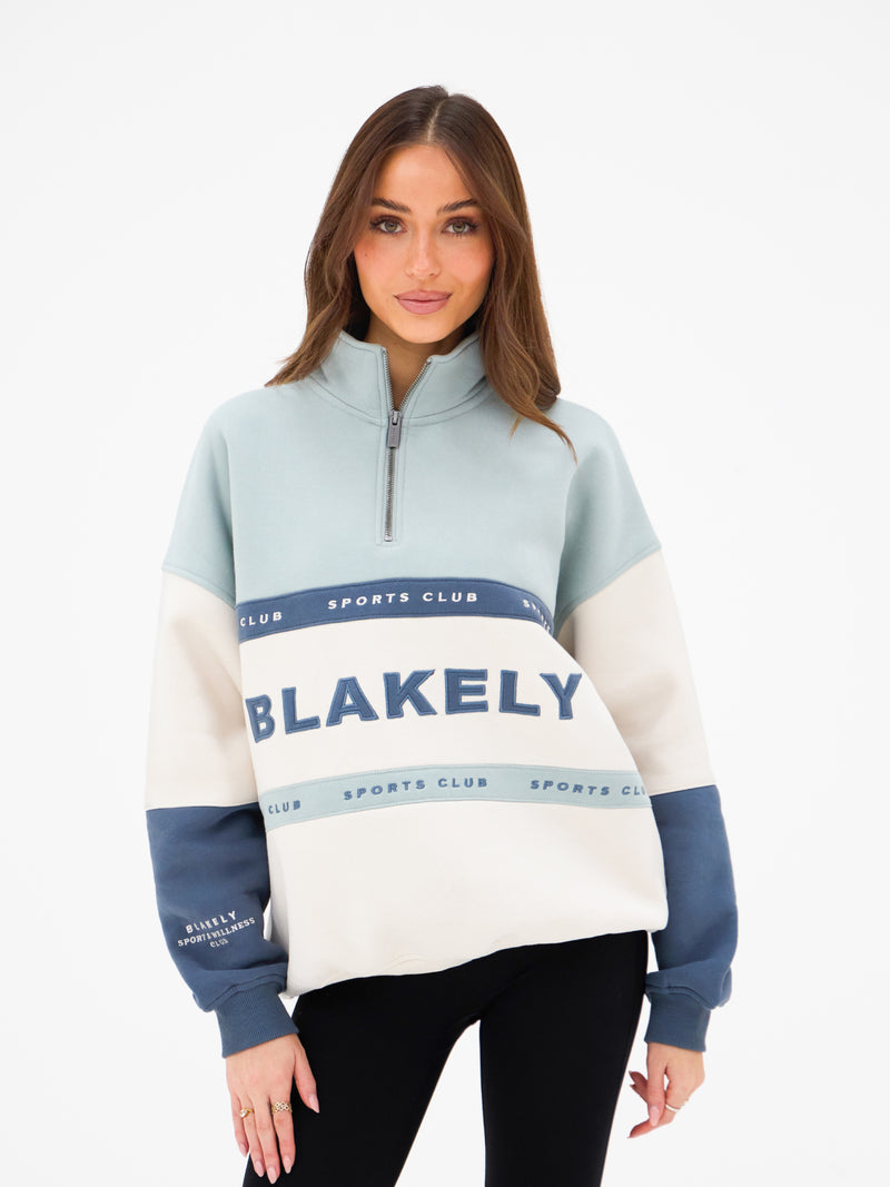 Alpine 1/4 Zip Sweater- Mineral Blue