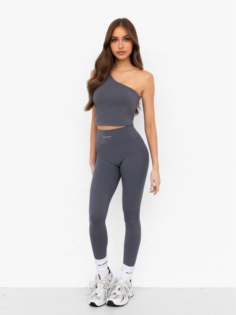 SculptForm One Shoulder Vest - Charcoal