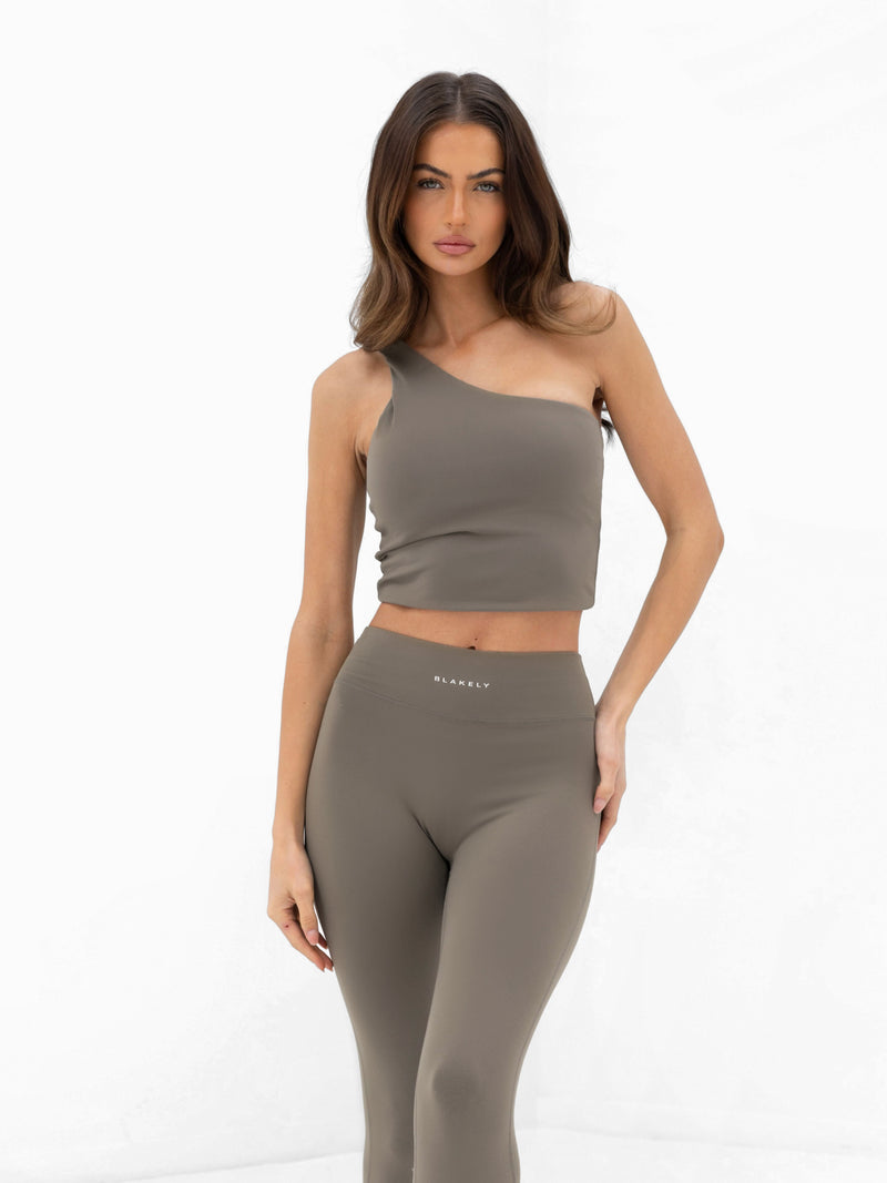 SculptForm One Shoulder Vest - Safari Green