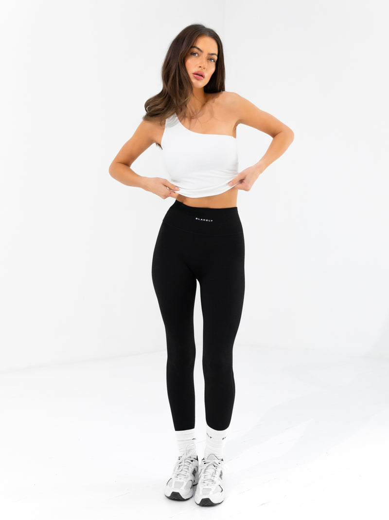 SculptForm One Shoulder Vest - White