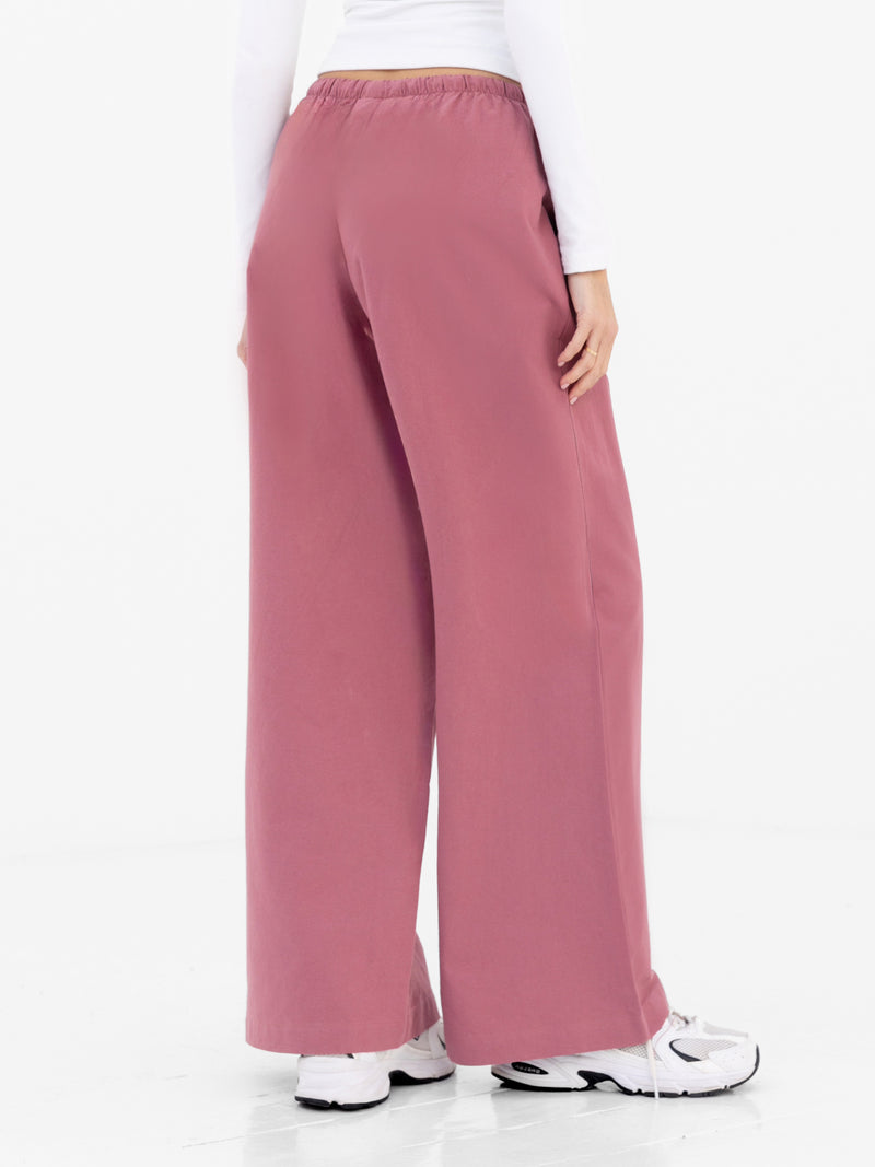 Maya Wide Leg Trousers - Dark Berry