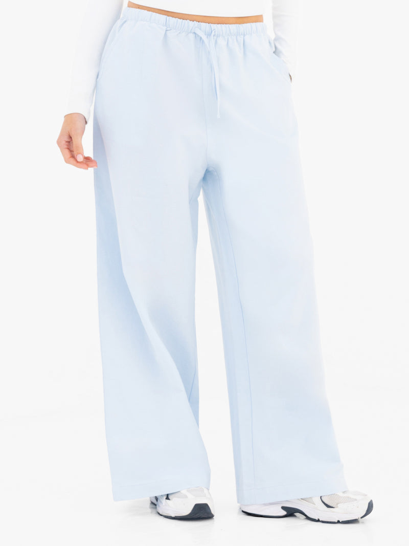 Maya Wide Leg Trousers - Soft Blue