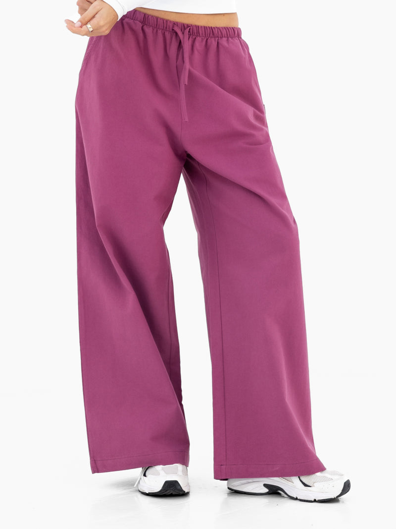 Maya Wide Leg Trousers - Mulberry