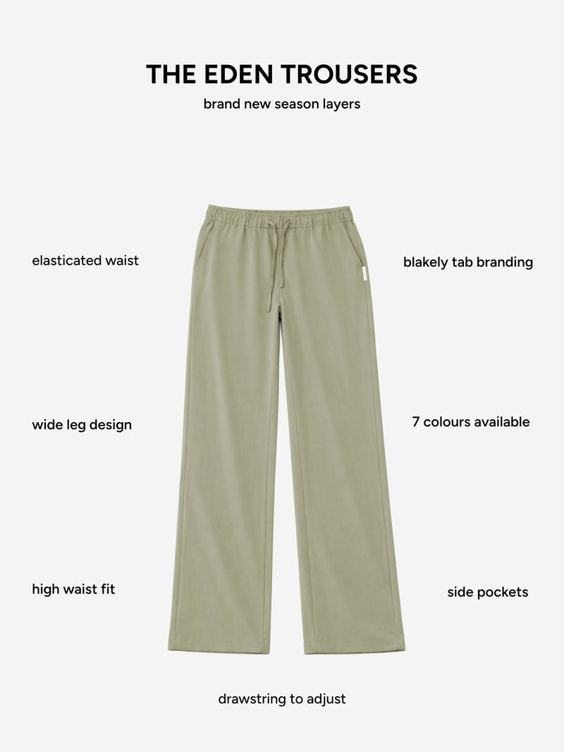 Eden Elasticated Trousers - Warm Olive
