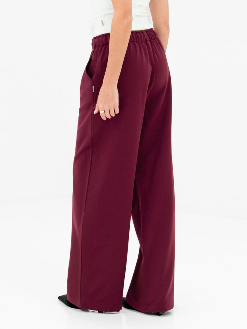 Eden Elasticated Trousers - Burgundy