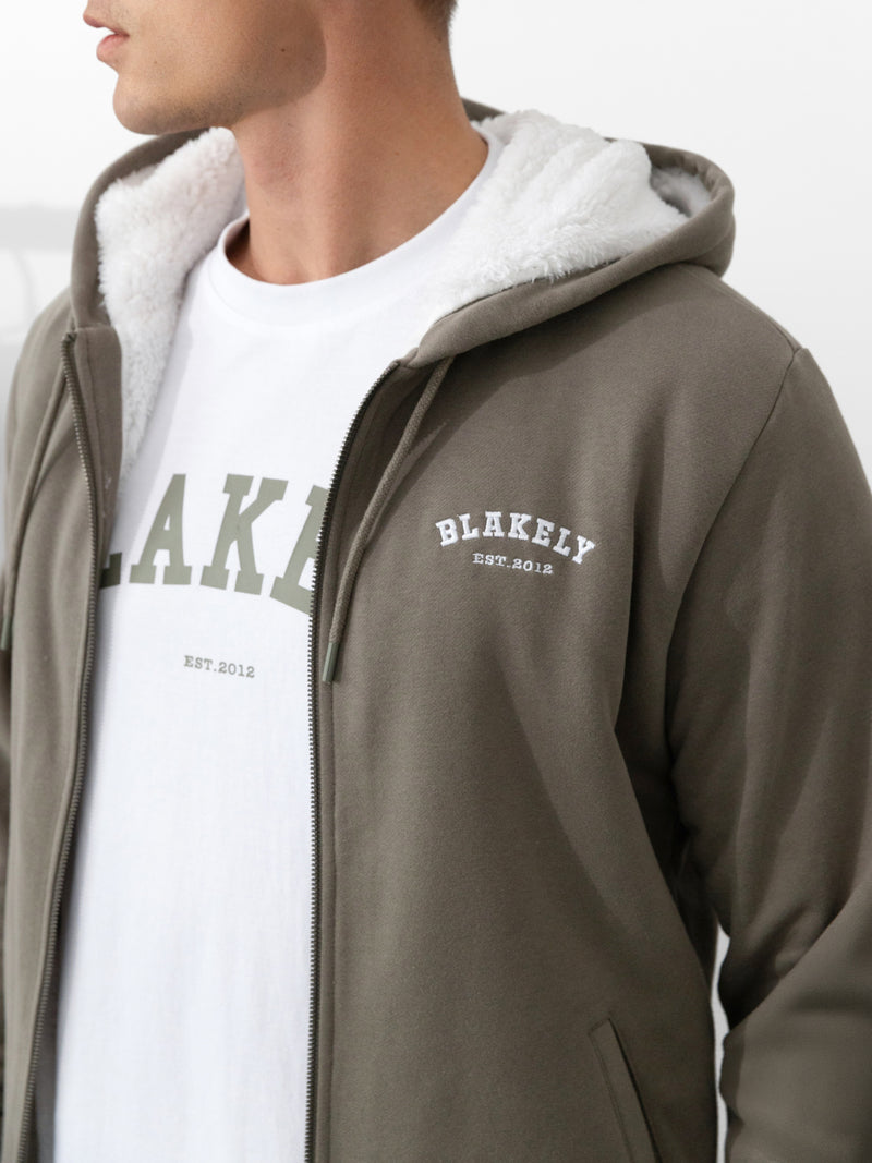 Heritage Zip Up Hoodie - Safari Green