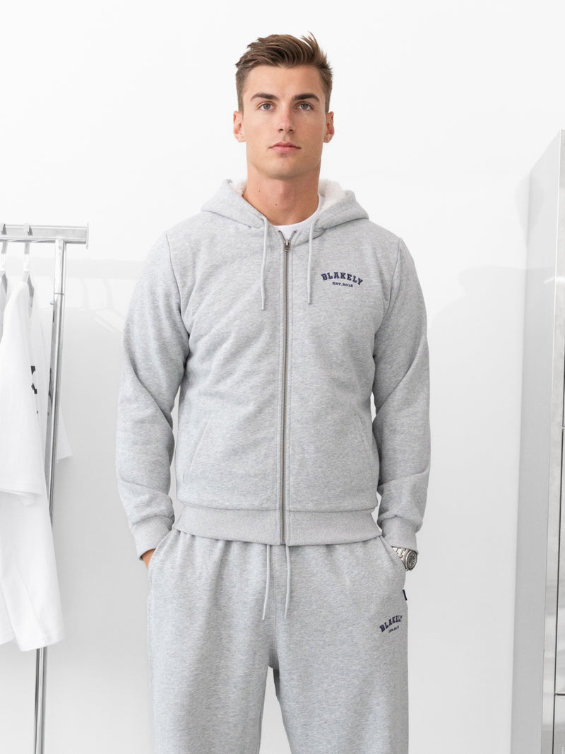 Heritage Zip Up Hoodie - Marl Grey