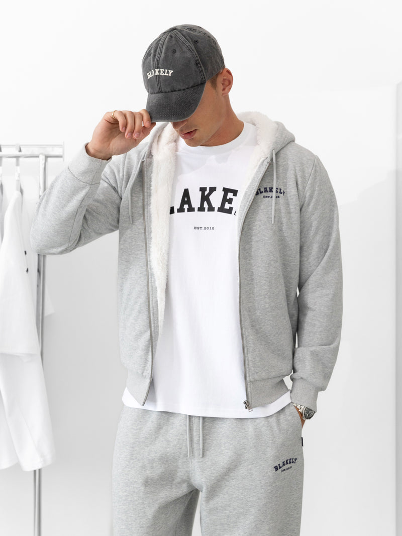 Heritage Zip Up Hoodie - Marl Grey