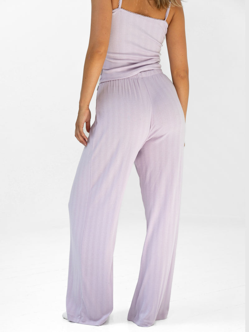 Aria Pointelle Trousers - Pastel Purple