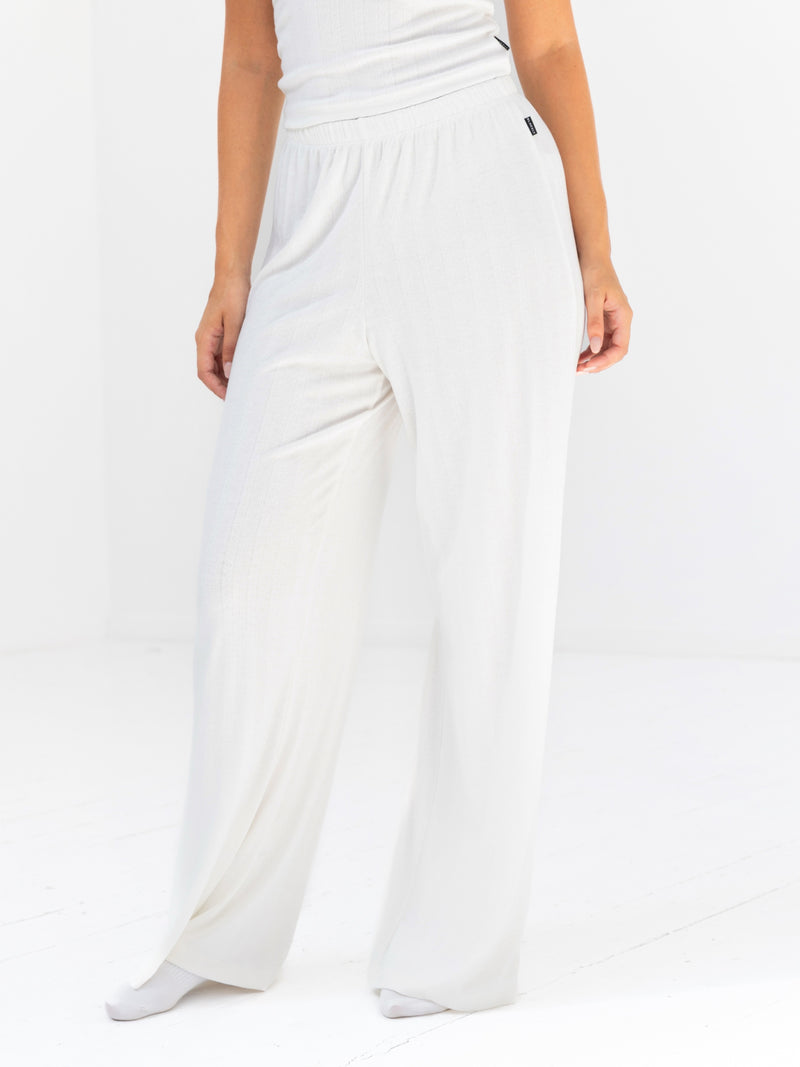 Aria Pointelle Trousers - Soft White