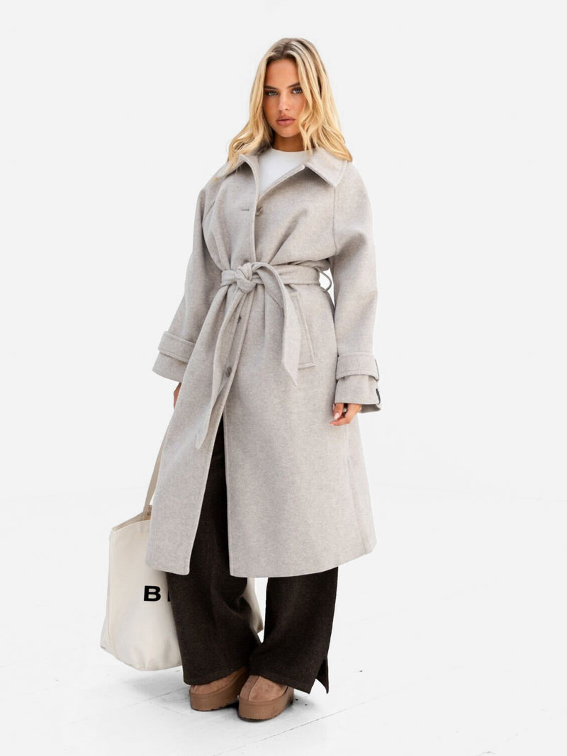 Madalyn Longline Coat - Light Grey