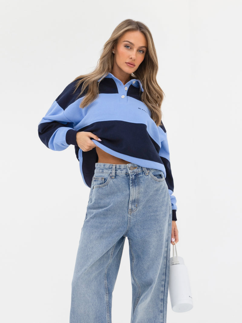 Harper Rugby Shirt - Navy & Blue