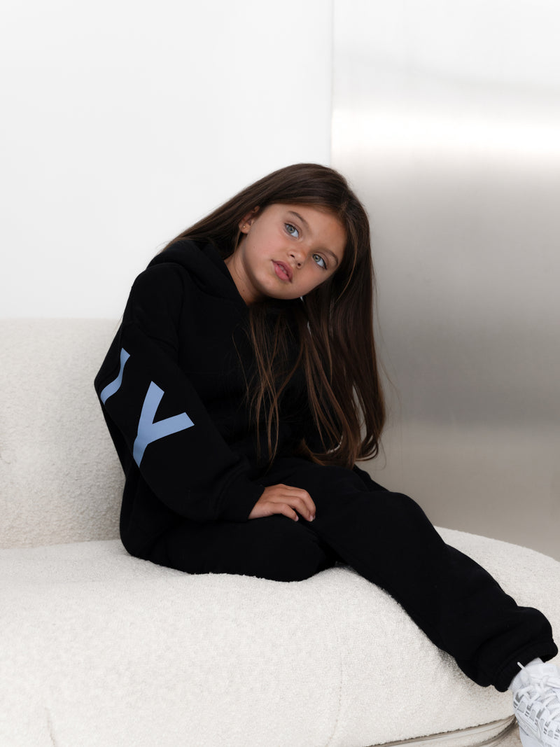 Mini Blakely Hoodie - Black & Blue