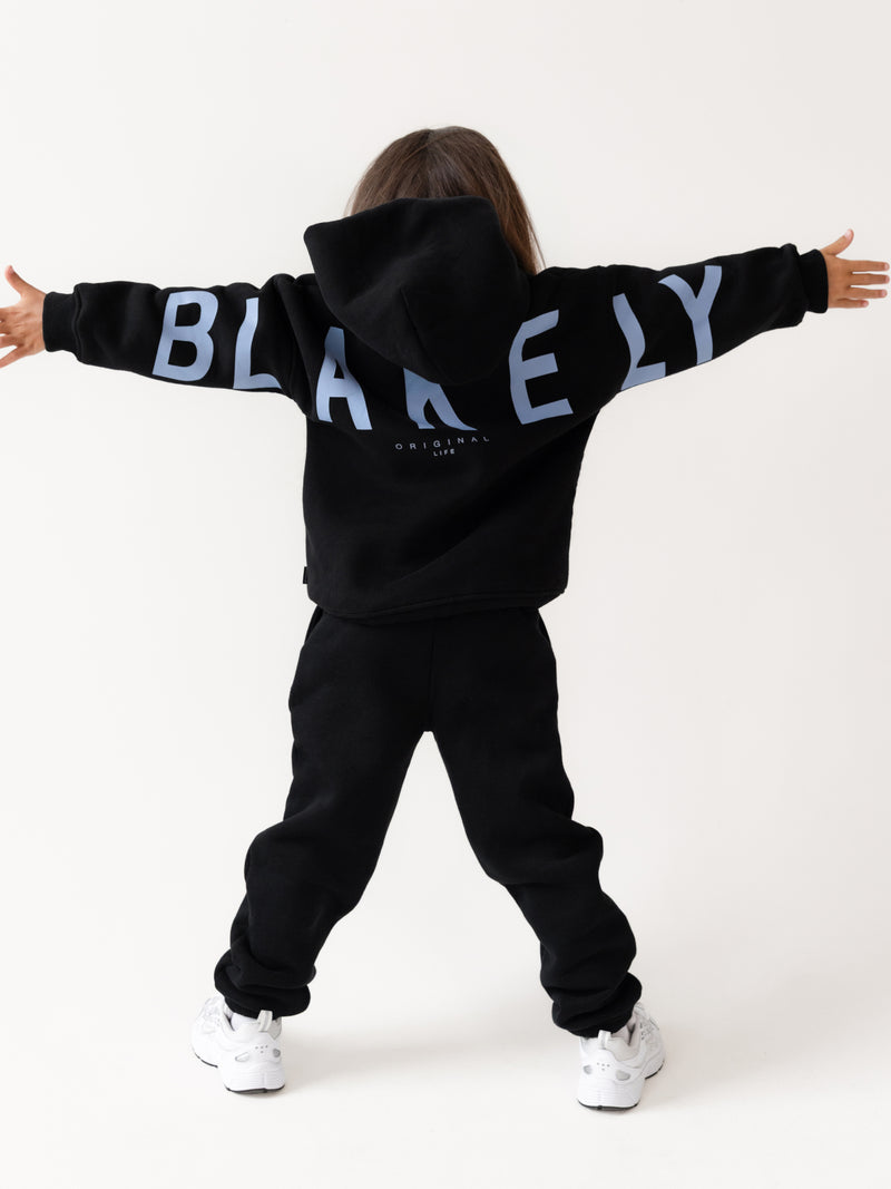 Mini Blakely Hoodie - Black & Blue