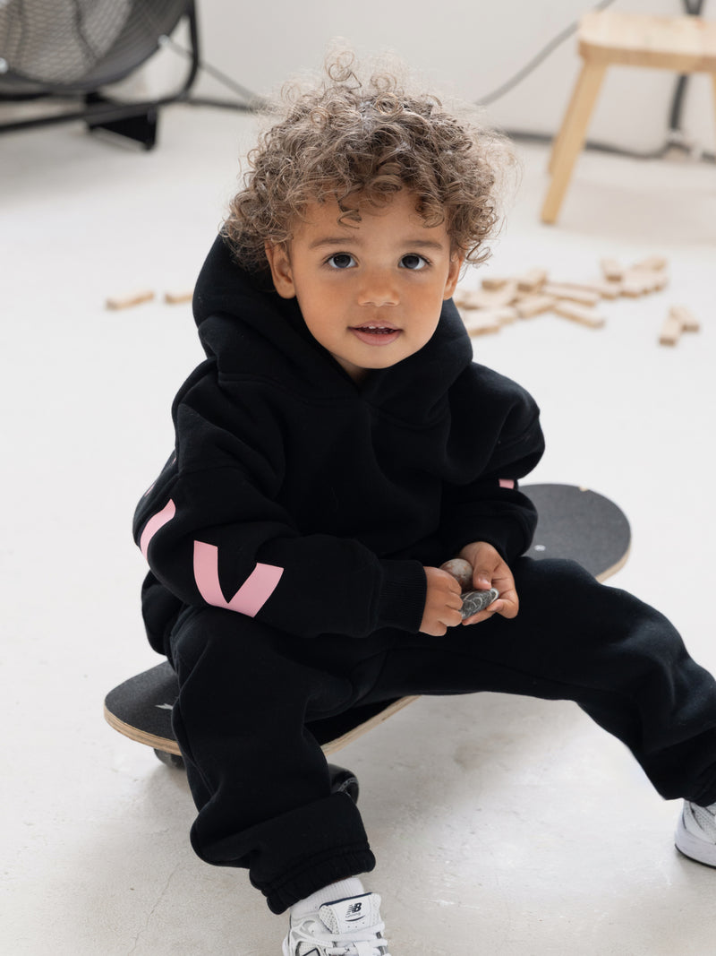 Mini Blakely Hoodie - Black & Pink